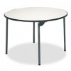 TUFF-CORE PREMIUM COMMERCIAL FOLDING TABLE, 48 ROUND, OFF-WHITE/PEWTER FRAME