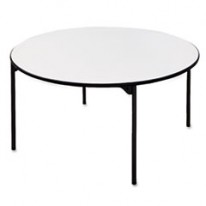 TUFF-CORE PREMIUM COMMERCIAL FOLDING TABLE, 72 ROUND, OFF-WHITE/PEWTER FRAME