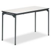 TUFF-CORE PREMIUM COMMERCIAL FOLDING TABLE, 48W X 24D, OFF-WHITE/PEWTER FRAME