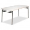 ENDURA MOLDED RESIN FOLDING TABLE, RECTANGULAR, 60W X 30D, OFF-WHITE/BRONZE