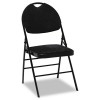 XL SERIES FABRIC PADDED FOLDING CHAIR, BLACK MICROSUEDE / BLACK FRAME, 4/CARTON